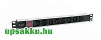  Equip 8-as C13-as fekete rackbe szerelhető elosztó IEC C14 csatlakozóval (333310)